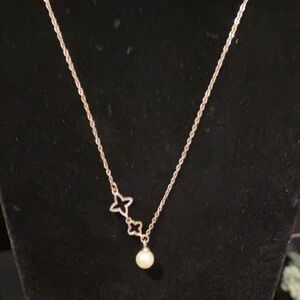 Sterling Silver Star and Pearl Necklace